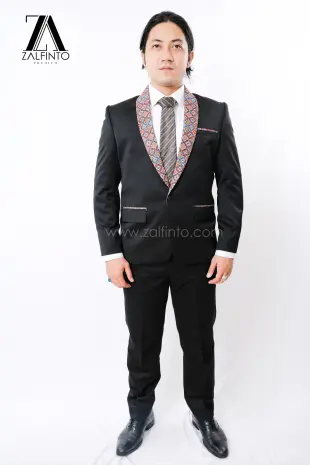 Blazer, Suit & Pants KNIGHT BLACK TRIBAL ETHNIC LAPEL TR TAILORED FIT CUSTOMIZED WEDDING TUXEDO by ZALFINTO PREMIUM 4 104_1