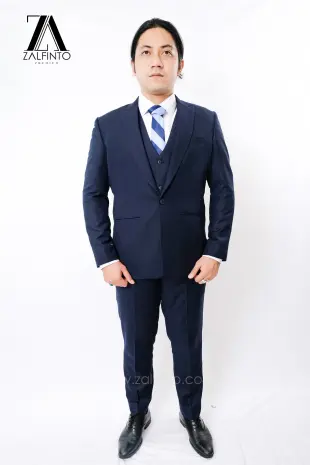 Blazer, Suit & Pants MIDNIGHT BLUE TR TAILORED FIT CUSTOMIZED SINGLE BREASTED SUIT SET with SUIT VEST by ZALFINTO PREMIUM 3 111_1