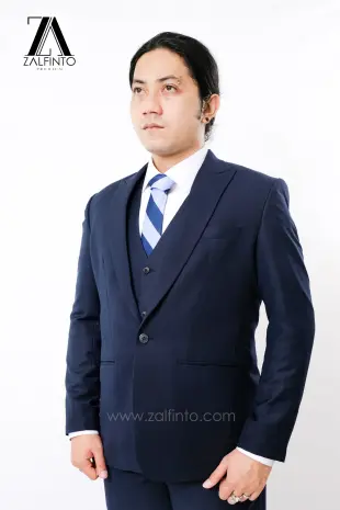 Blazer, Suit & Pants MIDNIGHT BLUE TR TAILORED FIT CUSTOMIZED SINGLE BREASTED SUIT SET with SUIT VEST by ZALFINTO PREMIUM 2 112_1