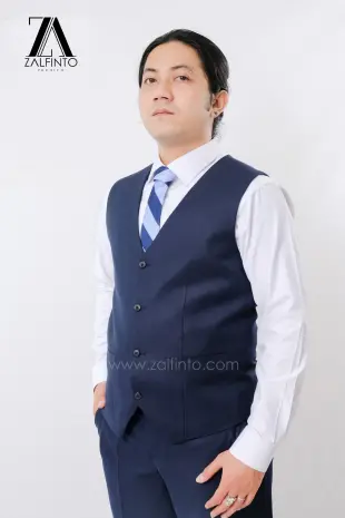 Blazer, Suit & Pants MIDNIGHT BLUE TR TAILORED FIT CUSTOMIZED SUIT VEST by ZALFINTO PREMIUM 1 113_1