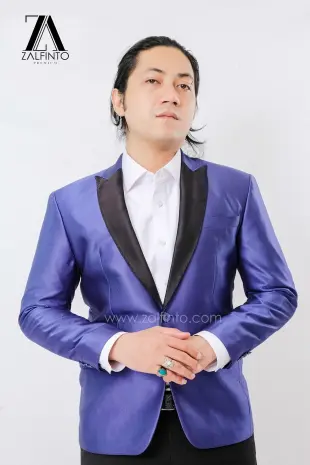 Blazer, Suit & Pants SHINY BLUE BLACK LAPEL TR TAILORED FIT CUSTOMIZED SINGLE BREASTED SUIT  by ZALFINTO PREMIUM 1 120_1