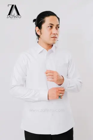 Dress Shirt PEARL WHITE THICK SEMI WOOL CUSTOMIZED DRESS SHIRT by ZALFINTO PREMIUM 2 128_1