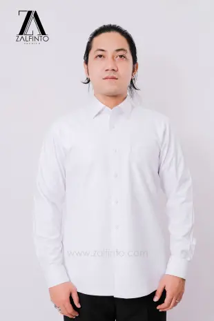 Dress Shirt PEARL WHITE THICK SEMI WOOL CUSTOMIZED DRESS SHIRT by ZALFINTO PREMIUM 1 129_1