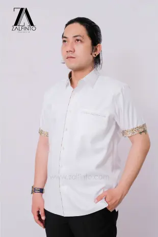 Dress Shirt PEARL WHITE SQUARE MOTIVE COTTON CUSTOMIZED DRESS SHIRT by ZALFINTO PREMIUM 3 131_1