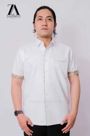 Dress Shirt PEARL WHITE SQUARE MOTIVE COTTON CUSTOMIZED DRESS SHIRT by ZALFINTO PREMIUM 1 132_1