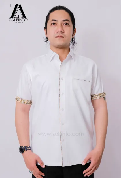 Dress Shirt PEARL WHITE SQUARE MOTIVE COTTON CUSTOMIZED DRESS SHIRT by ZALFINTO PREMIUM 1 132_1