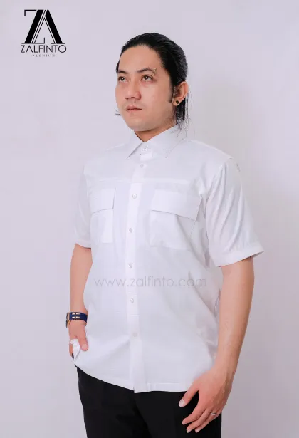 Dress Shirt PEARL WHITE SQUARE MOTIVE COTTON CUSTOMIZED DRESS SHIRT by ZALFINTO PREMIUM 3 136_1