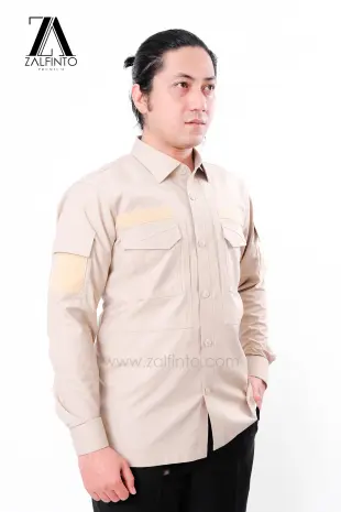 Dress Shirt KHAKI THICK SEMI WOOL CUSTOMIZED TACTICAL SHIRT by ZALFINTO PREMIUM 2 141_1